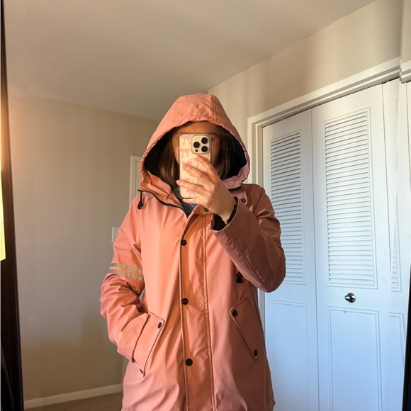 Urban Republic Jackets & Blazers - Urban Republic Dusty Rose Hooded Raincoat